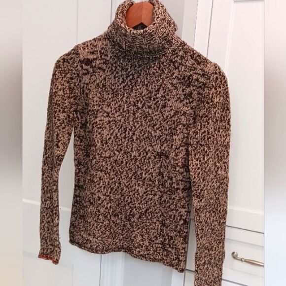 Gap Lambswool/Cotton Turtleneck Sweater Marled  Rolled Hem Size Medium - Picture 1 of 9